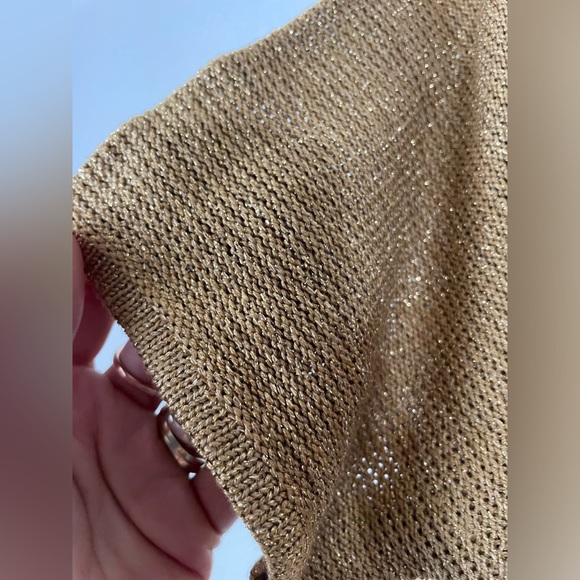 BRETT HARRISON Tan knit short Sleeves, Top, with SHINE SIZE M - Picture 14 of 15